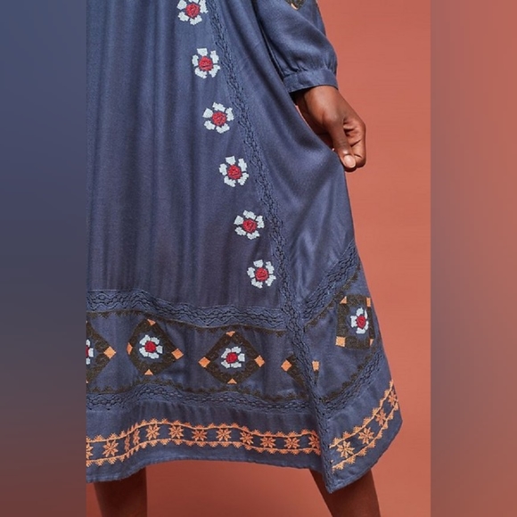 NWT Anthropologie Love Sam embroidered midi dress - Picture 3 of 10